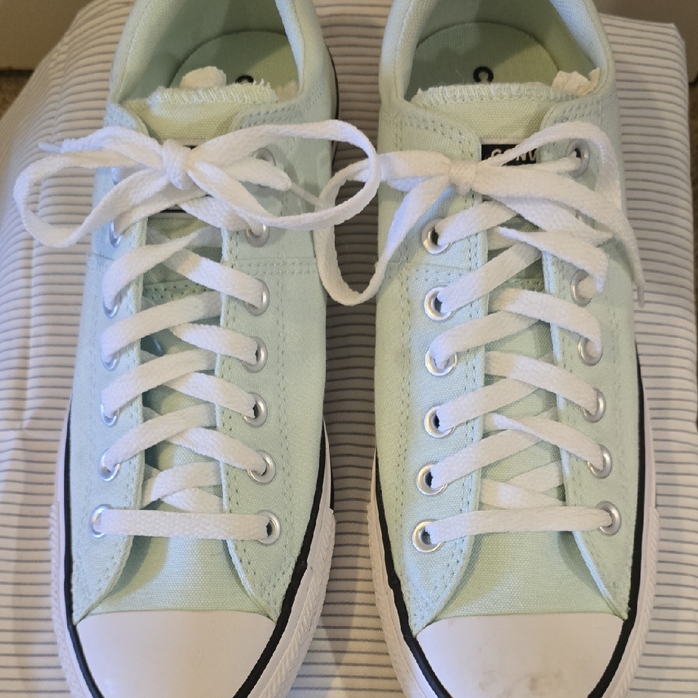 Converse Low Top Sneakers in Sky Blue with White Accents